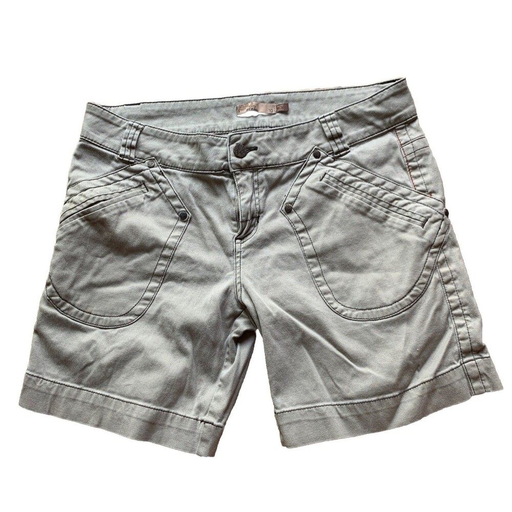 Prana Women's Light Gray Casual Cargo-Style Jean Shorts